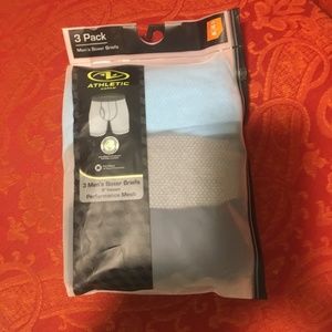 *NEW-in-PACKAGE*ATHLETIC WORKS*MENS SIZE MEDIUM BOXER BRIEFS-3-PACK-9"INSEAM